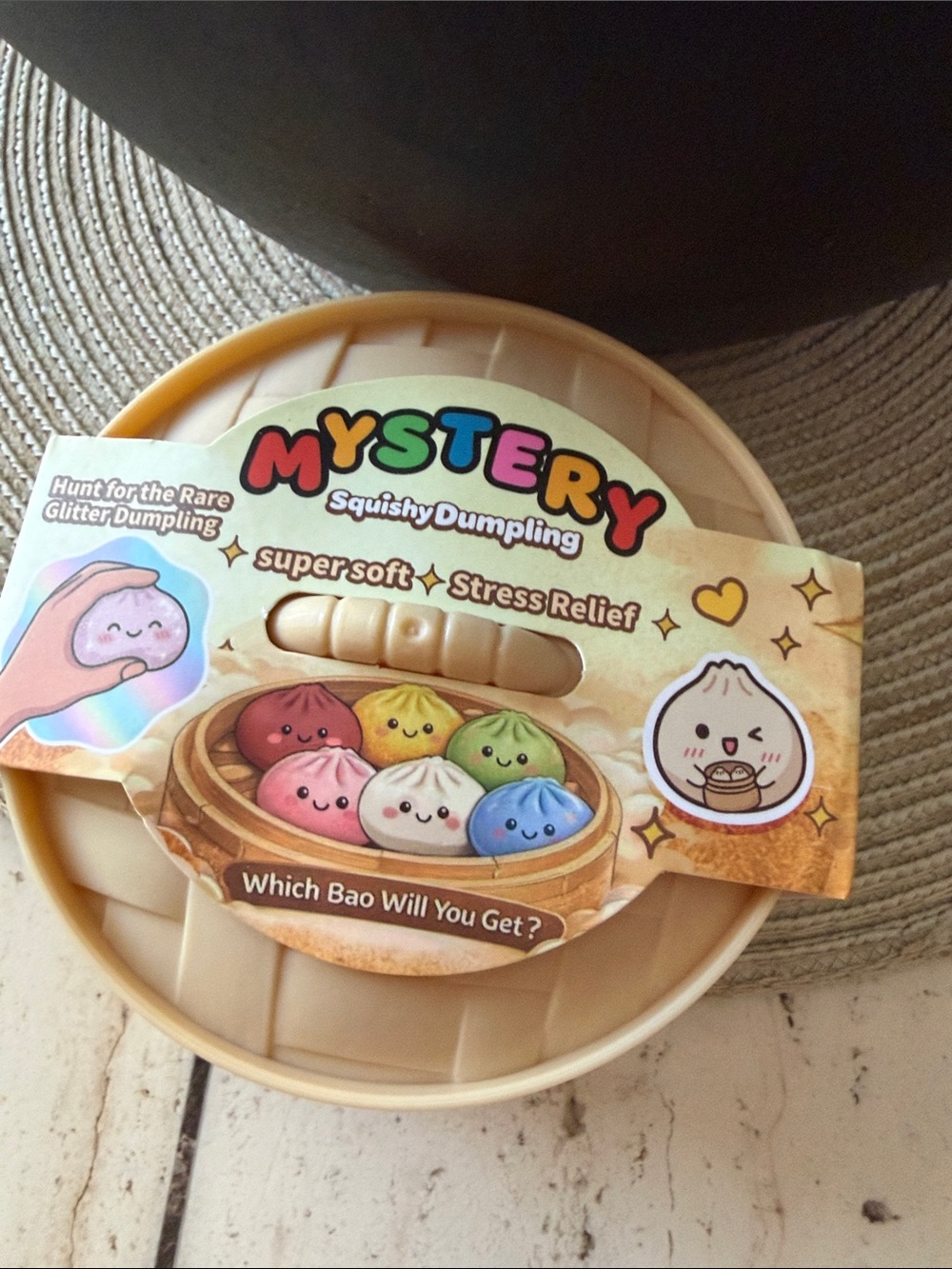 Mystery Squishy Dumpling Stress Toy filled with Sugar & Coconut oil Opened Pink